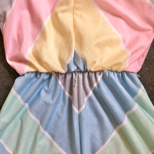 80's pastel color camisole dress