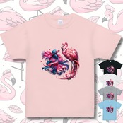 T-shirt -ベタとフラミンゴ 4125