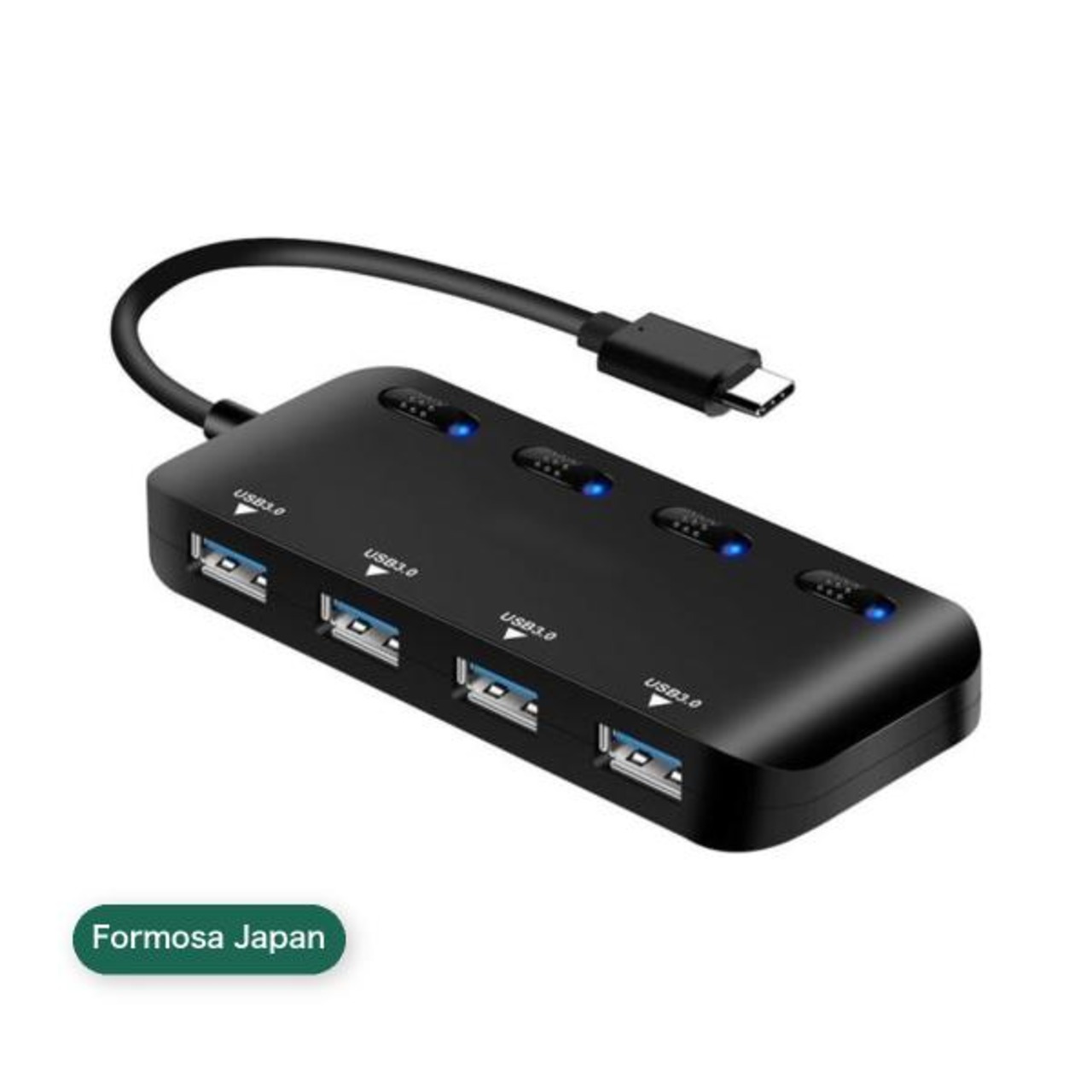 Formosa Japan USB-C（TYPE-C） to USB 3.0 HUB ハブ 4ポート アダプター 黒 IF-1103U3C