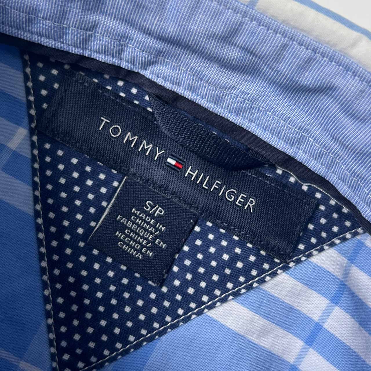 TOMMY HILFIGER トミーヒルフィガー チェック BD ボタンダウン 半袖シャツ S/P/ブルー メンズ