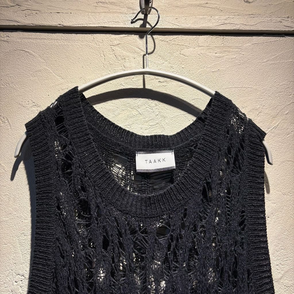 ターク TAAKK 24AW 極美品 ニット ベスト TAAKK ターク Knit Vest ニットベスト ブラック【代官山A09