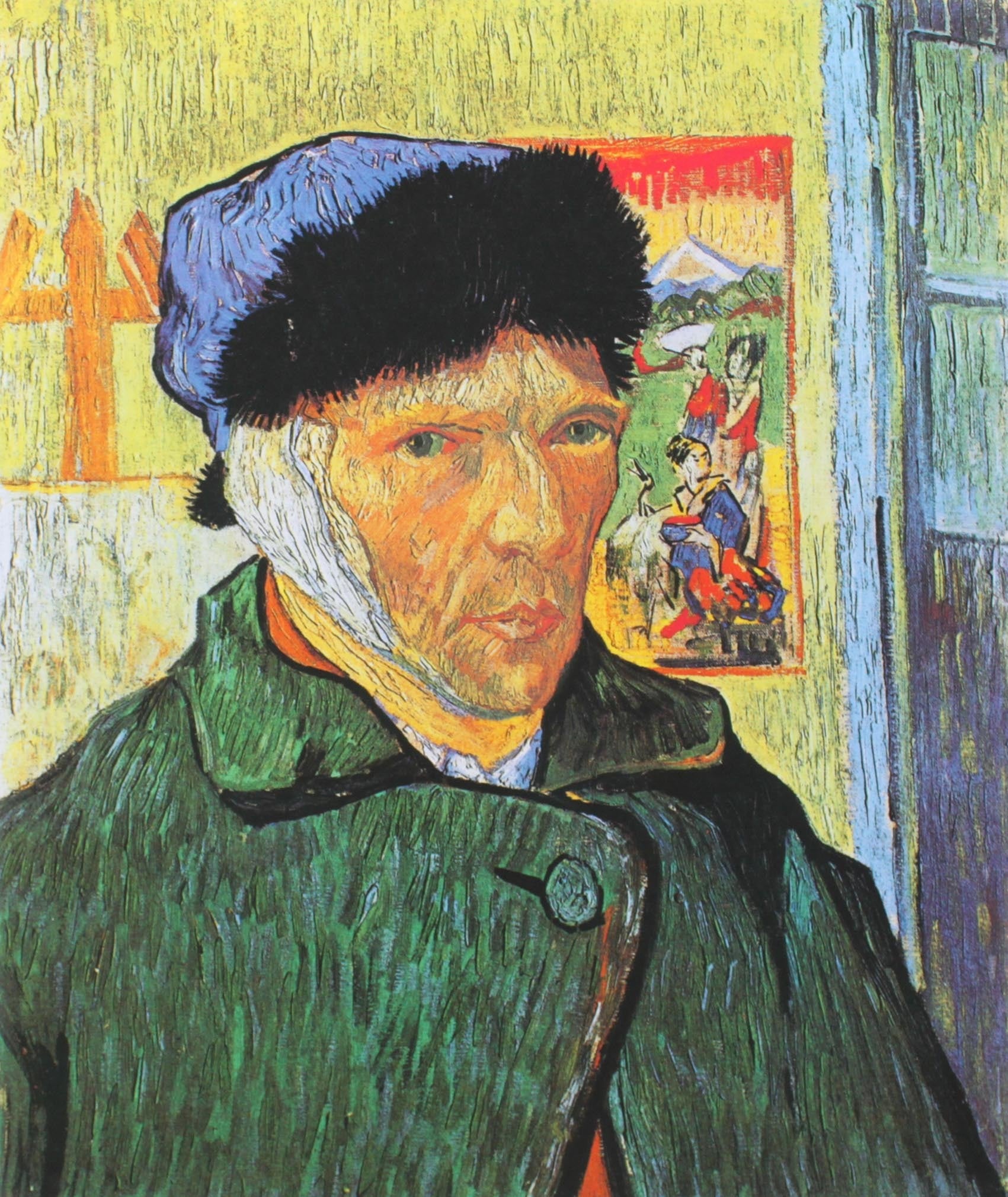 ゴッホ 絵画「包帯をした自画像」額縁4色選択可能 作品証明書 展示用フック 限定エディション付複製画 ジークレ