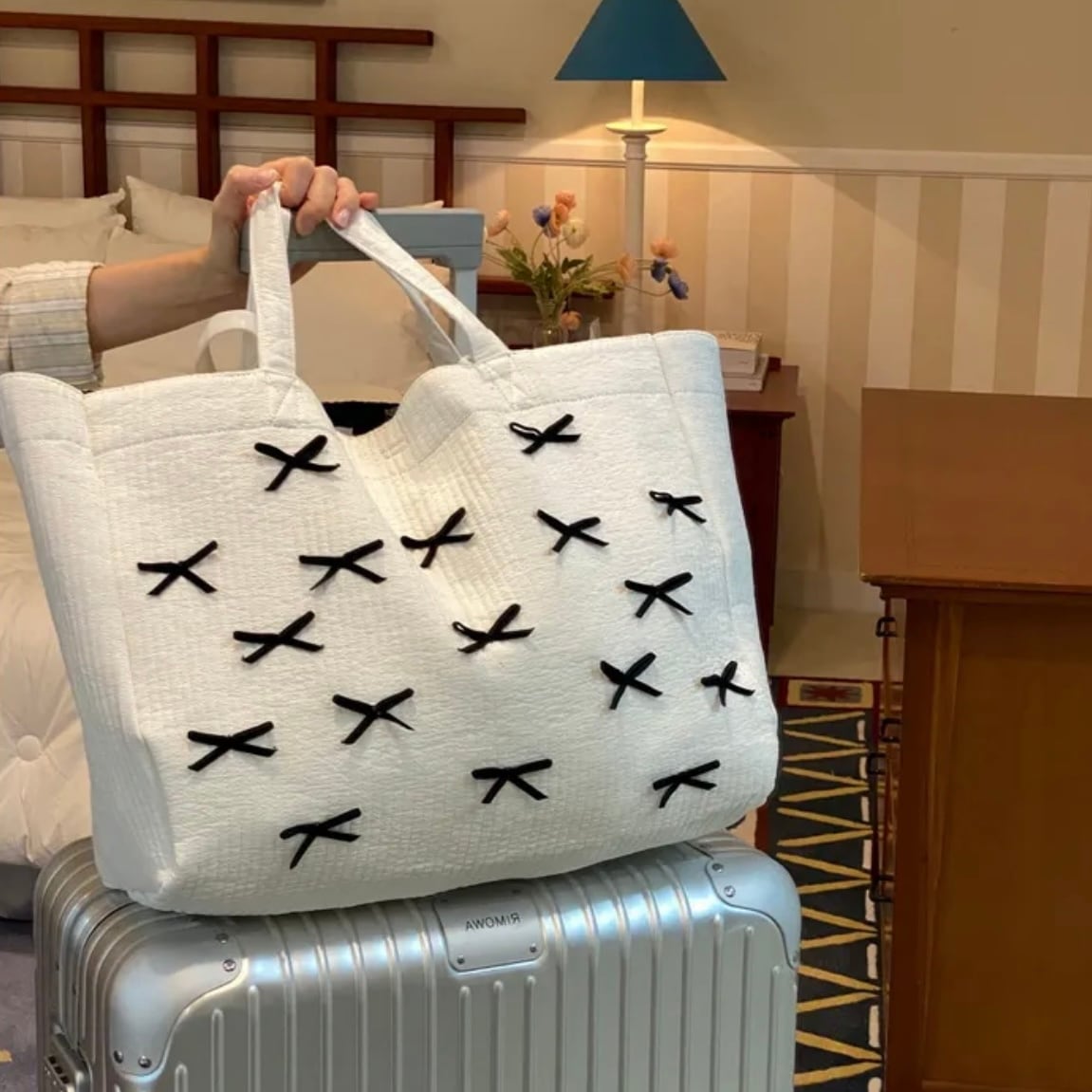 L】ribbon nubi bag 4colors / リボン ヌビバッグ トートバッグ L】ribbon nubi bag 4colors / リボン ヌビバッグ トートバッグ