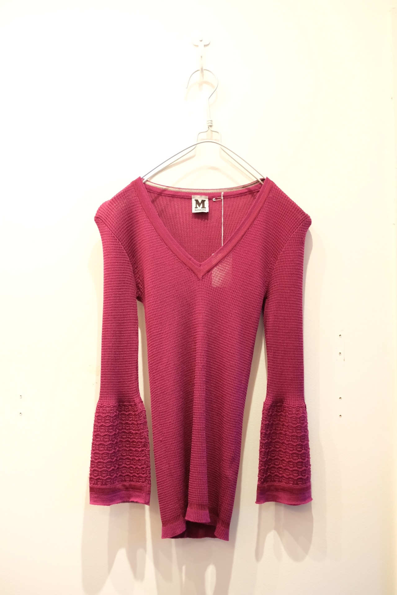 “MISSONI” High gages V neck knit top