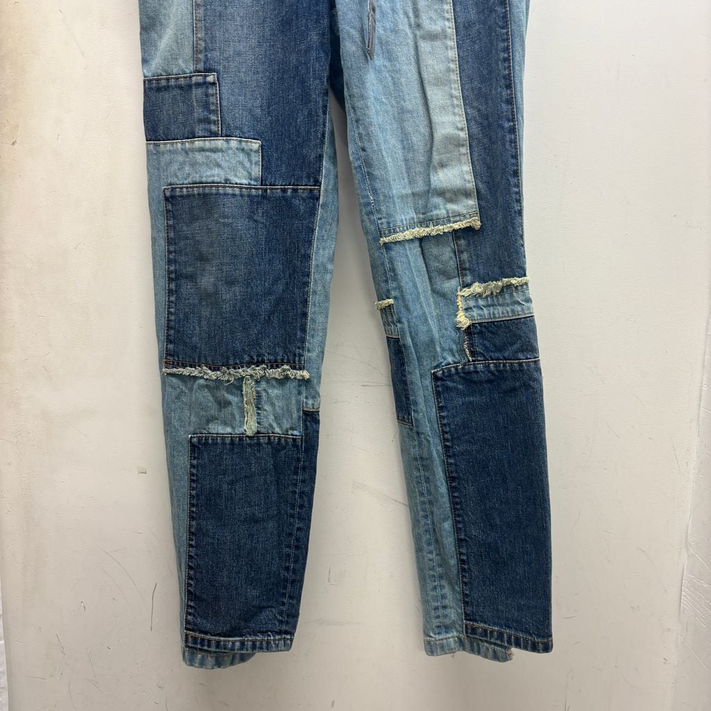 メンズ 【sacai】 サカイ パッチワークデニムパンツ ベルト付き サイズ1