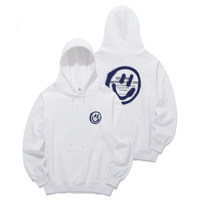 [IST KUNST]  Logo & Smiley Hoodie_White 正規品  韓国 ブランド 韓国ファッション 韓国代行 トレーナー