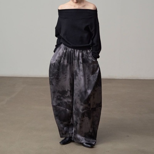 Satin touch wide-leg pants C1343