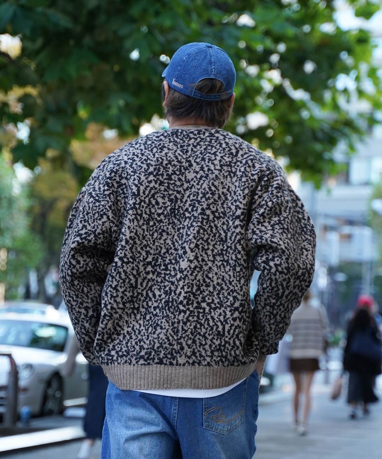 【#Re:room】LEOPARD JACQUARD BIG CARDIGAN［REK133］