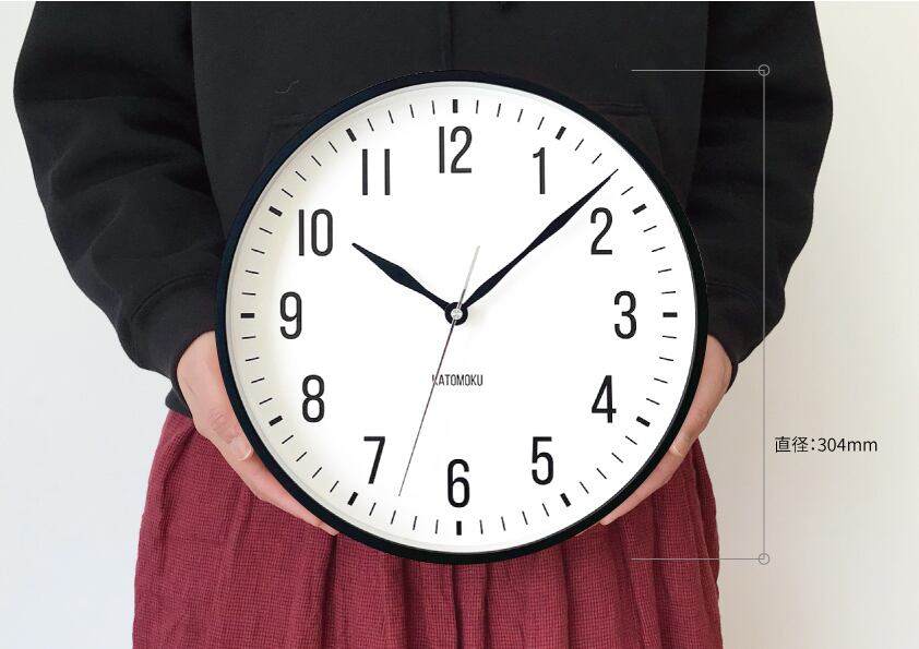 KATOMOKU plywood clock 19 ブラック km-111BK | 加藤木工株式会社
