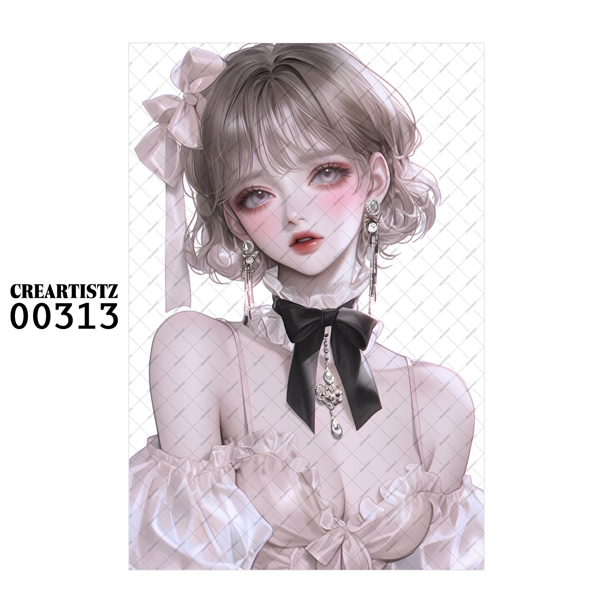 00313 ガール キュート オリジナル ペーパー/ステッカー 4枚セット CREARTISTZ