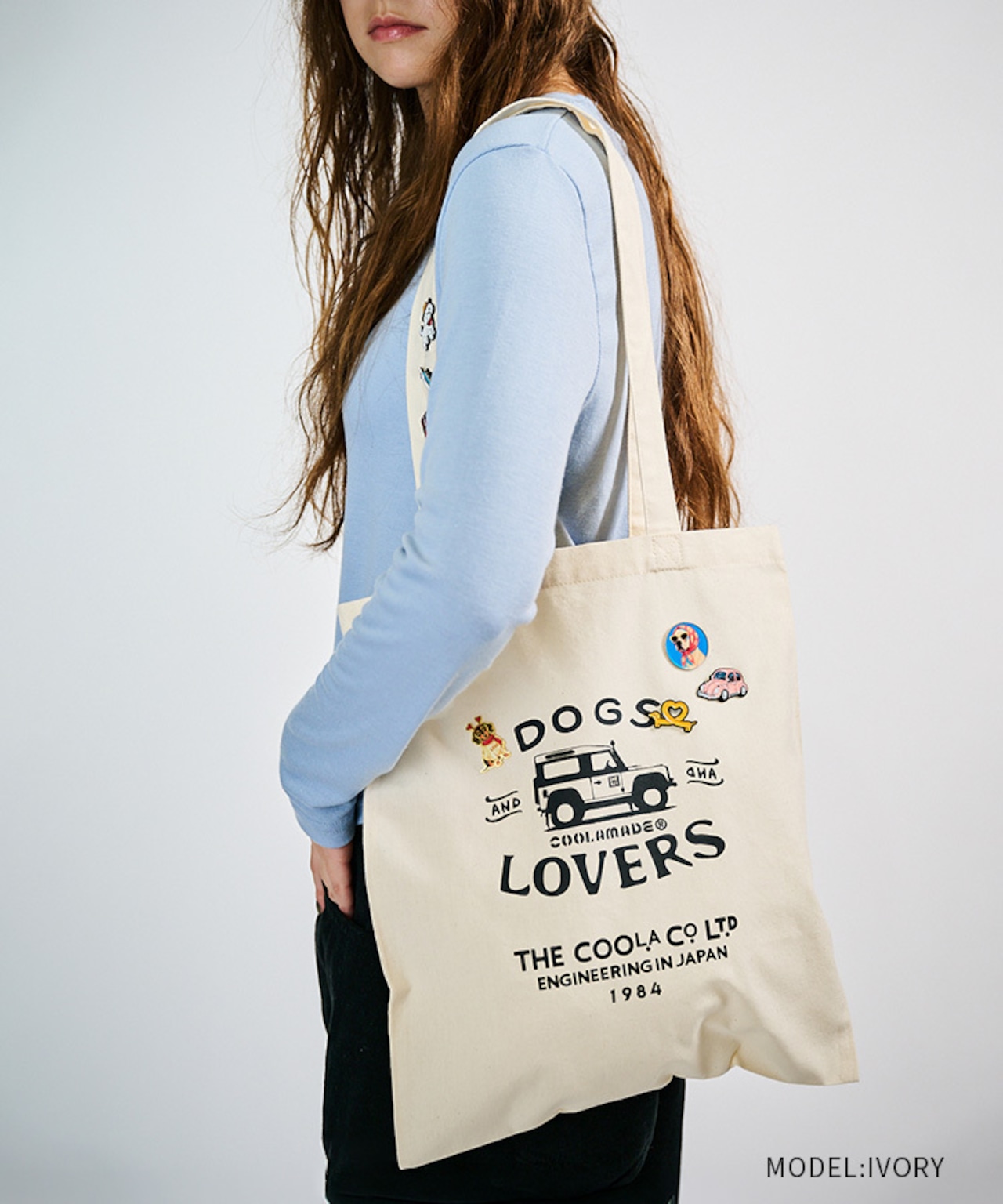【直営限定ITEM】DOGS & LOVERS プリントトートバッグ (IVORY) CQ-48522H