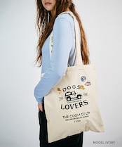 【直営限定ITEM】DOGS & LOVERS プリントトートバッグ (IVORY) CQ-48522H