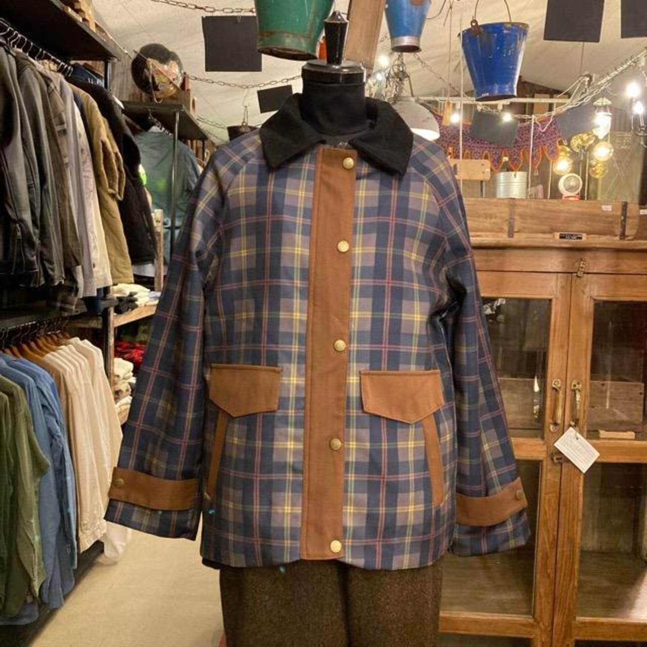 TOPANGA Lady's タータンチェックハンティングジャケット グリーン コーデュロイ ブリティッシュチェック 英国 ハンタージャケット