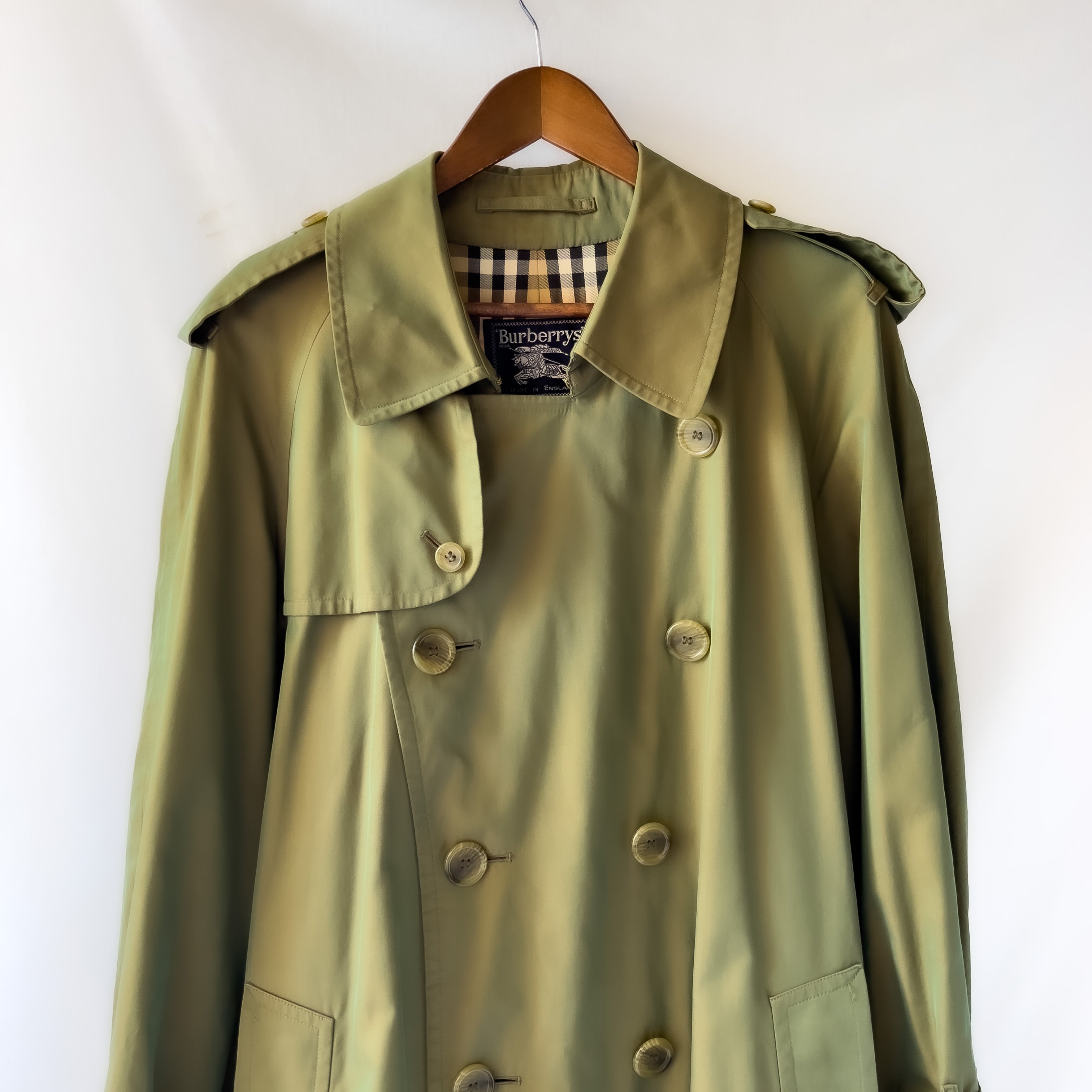 80-90s “BURBERRYS” trench coat cotton100% made in England 玉虫色