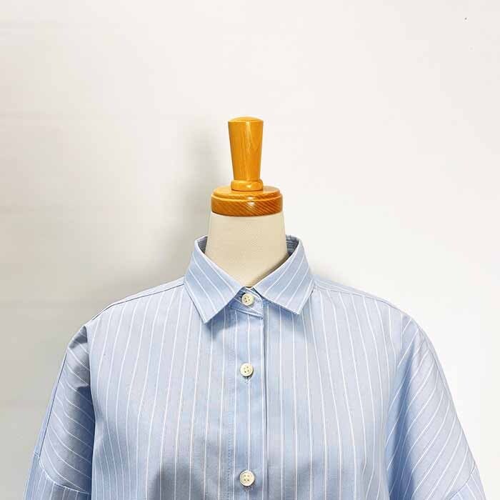 MICA&DEAL マイカアンドディール ポプリンストライプオーバーシャツ