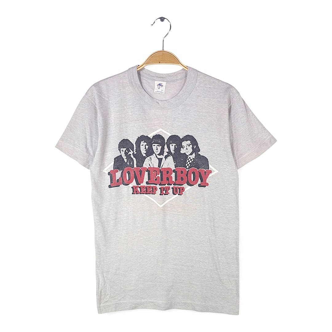 80s ラヴァーボーイ USA製 ヴィンテージTシャツ KEEP IT UP ロックTシャツ LOVERBOY サイズM 古着 @AAB1445