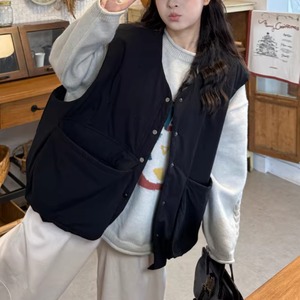 Vネックビッグポケットベスト ・9447