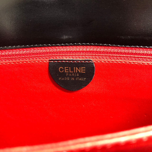 CELINE セリーヌ ショルダーバッグ ブラック 馬車 ホースキャリッジ レザー クロスボディ vintage ヴィンテージ オールド zkdk65