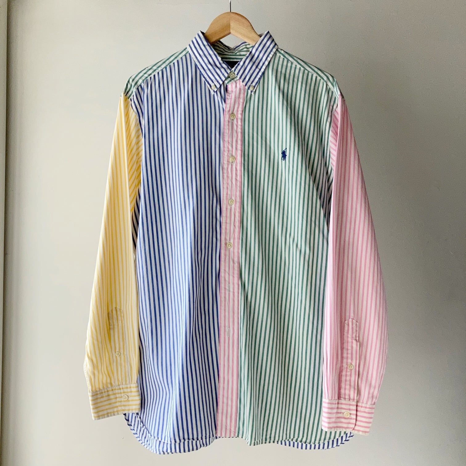 Ralph Lauren クレイジーパターン ストライプ L/Sシャツ SIZE L