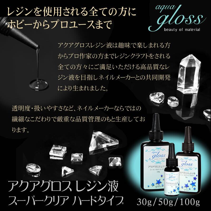aqua gloss] アクアグロス レジン液 スーパークリアハードタイプ 30g