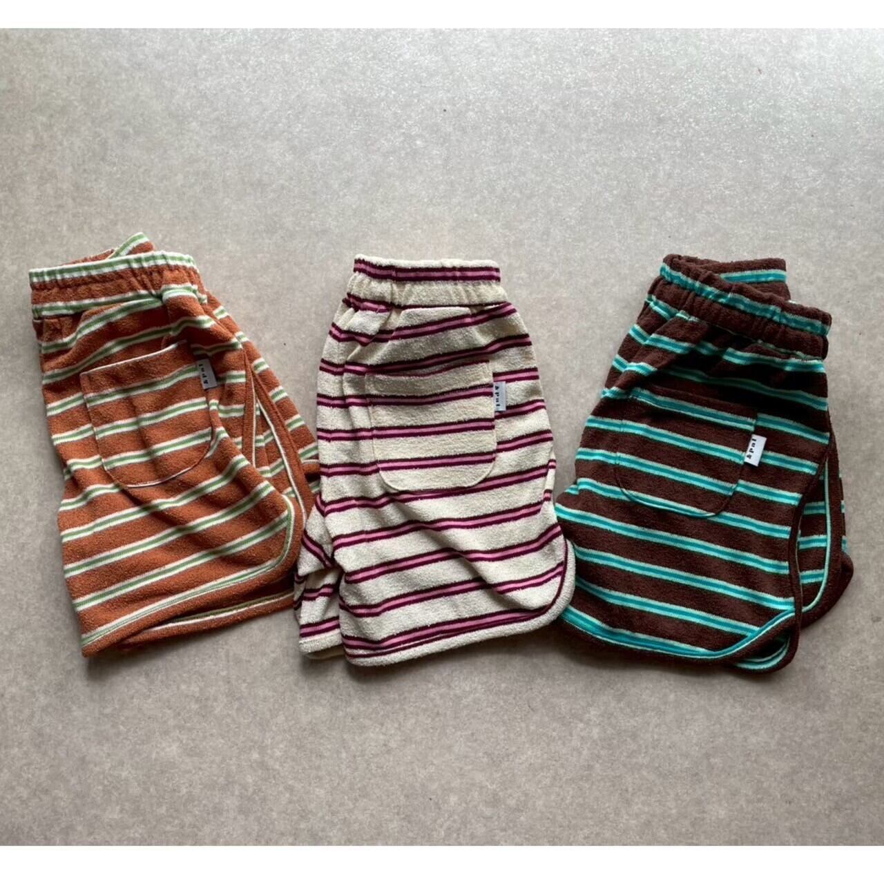 【&pal】pile boarder half pants