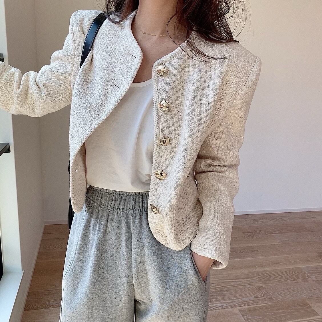 Handsome tweed jacket /ivory (4月上旬頃発送予定)