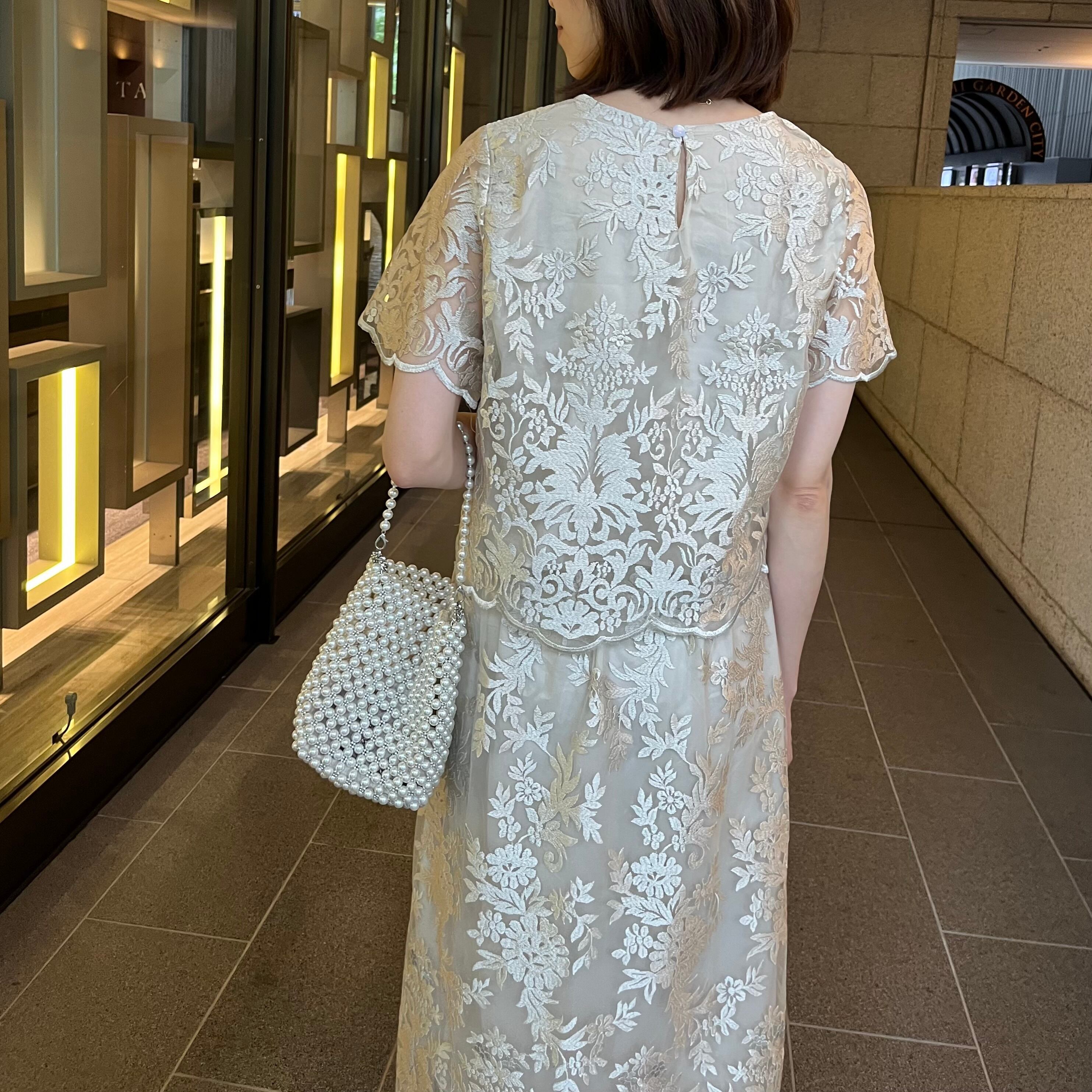 Libelice セットアップ 刺繍白 リーフ刺繍セットアップ [30027] | conforobe(コンフォローブ)