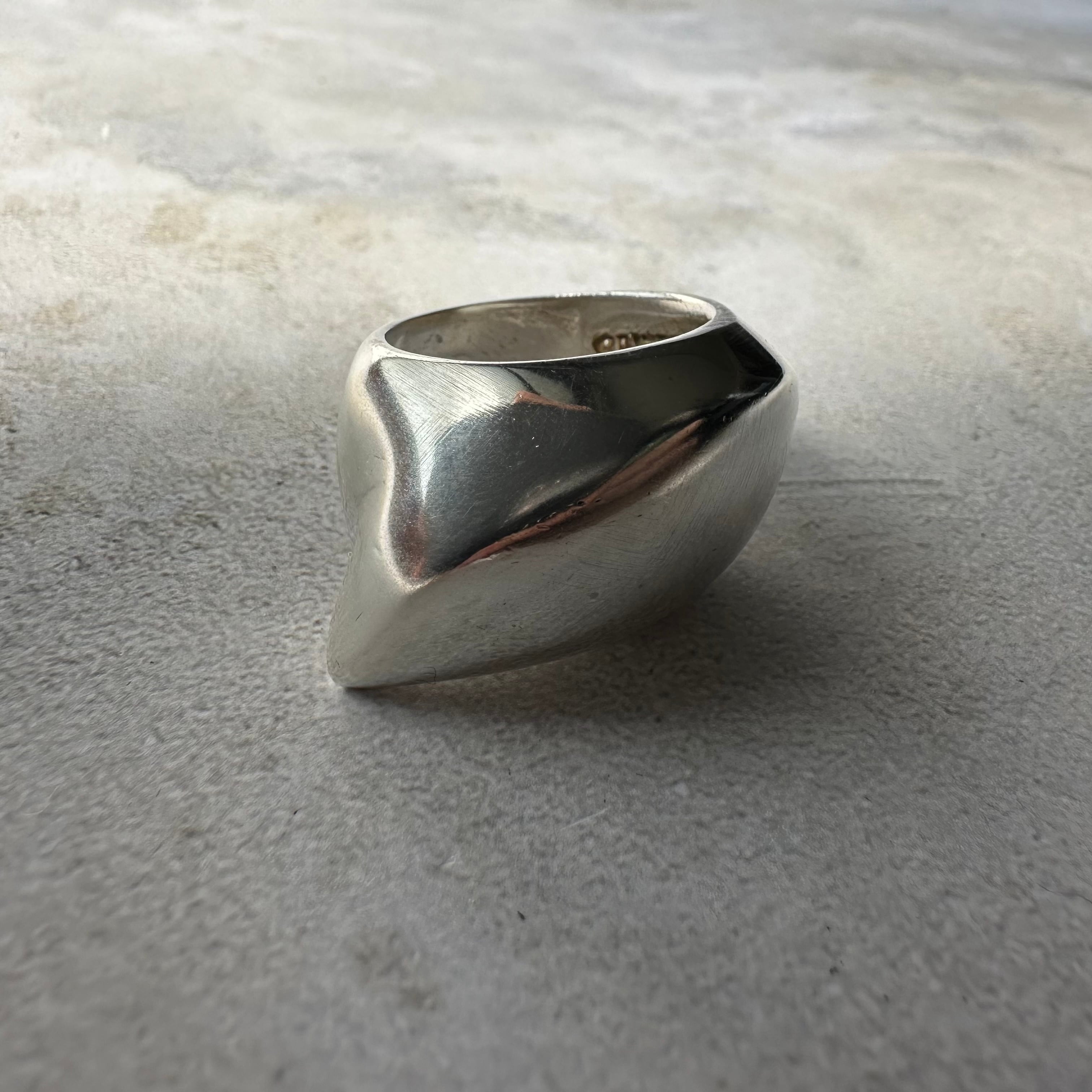 Vintage Modernist Design Band Ring Silver925 Size12 Made in Mexico
