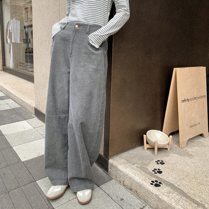 high-waist wide denim pants J00102