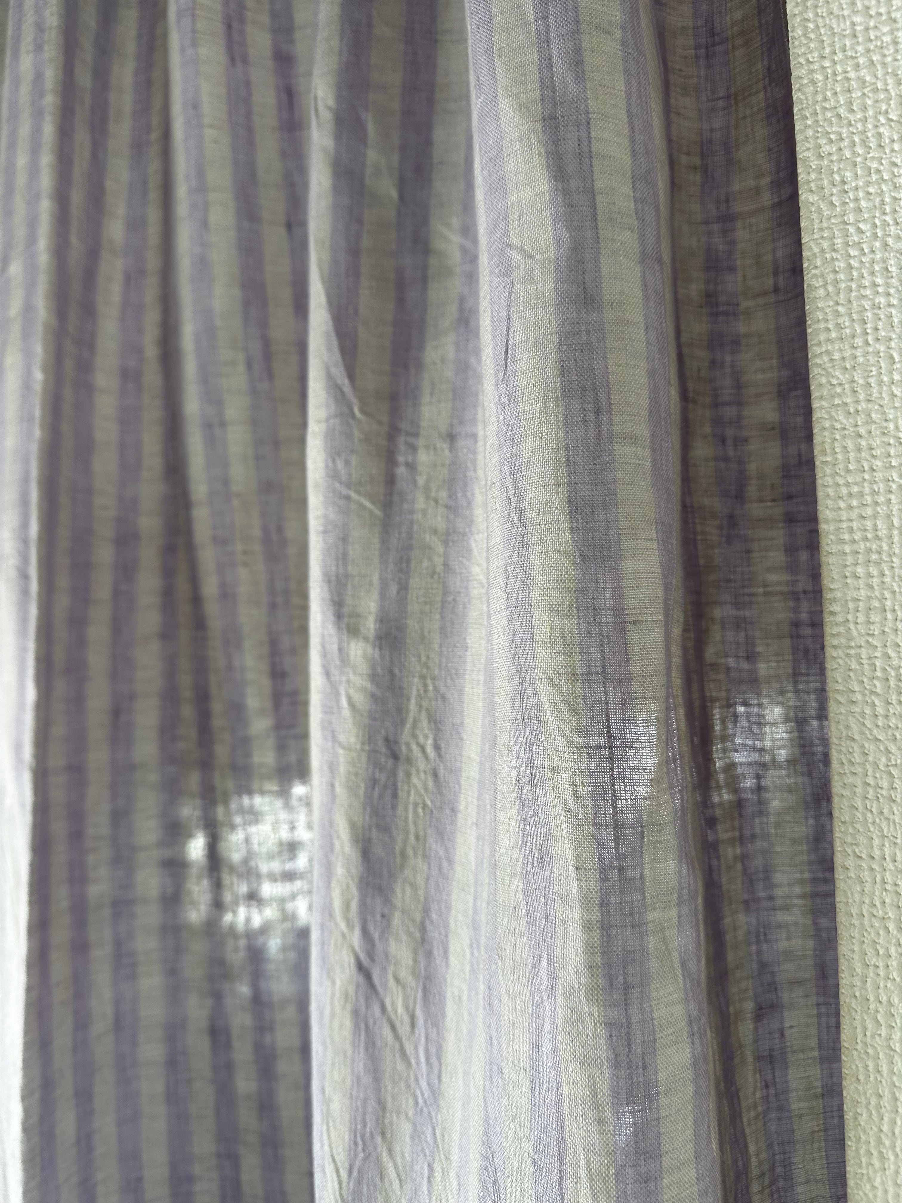 リトアニアリネンカーテン Purpleストライプ | nur vintage apartment
