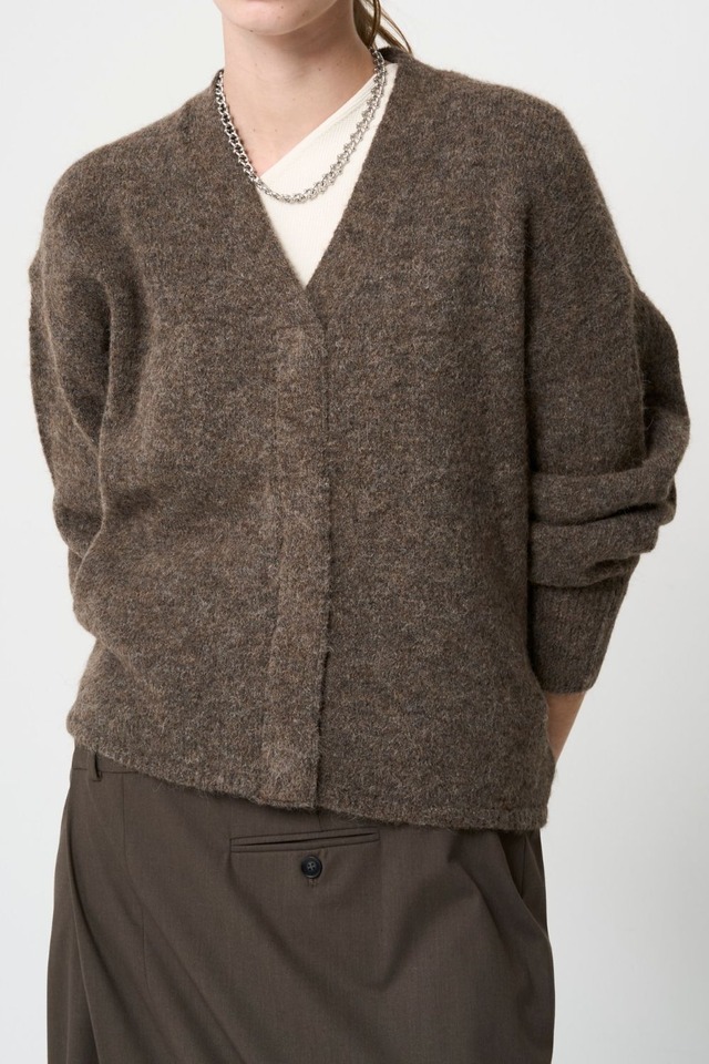 Shaggy Cardigan - BROWN
