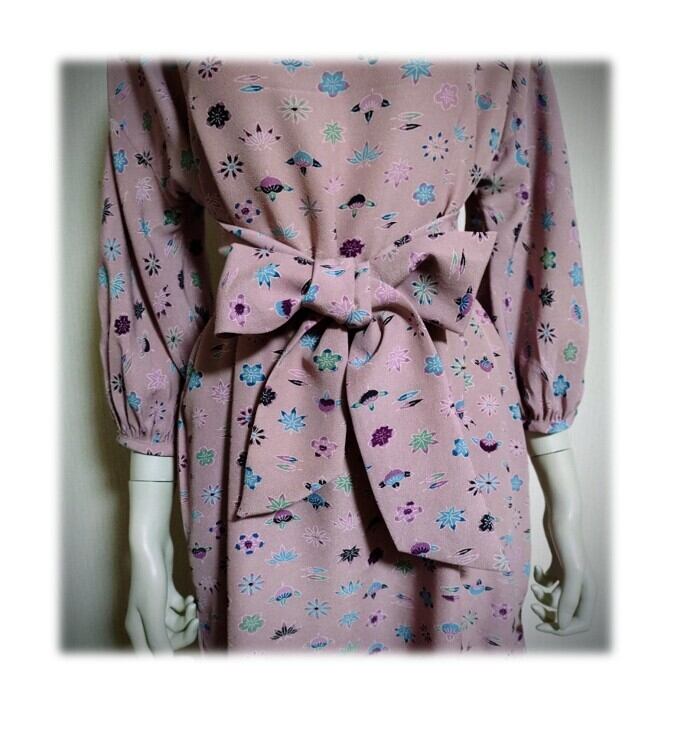 481 1点物 マーメイドワンピーㇲ Aライン 着物リメイク 訳アリ価格