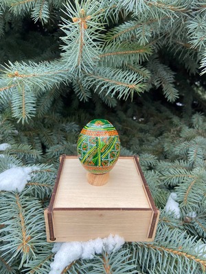 装飾用プィサンカ（イースターエッグ）with stand　コロミヤ博物館モデル