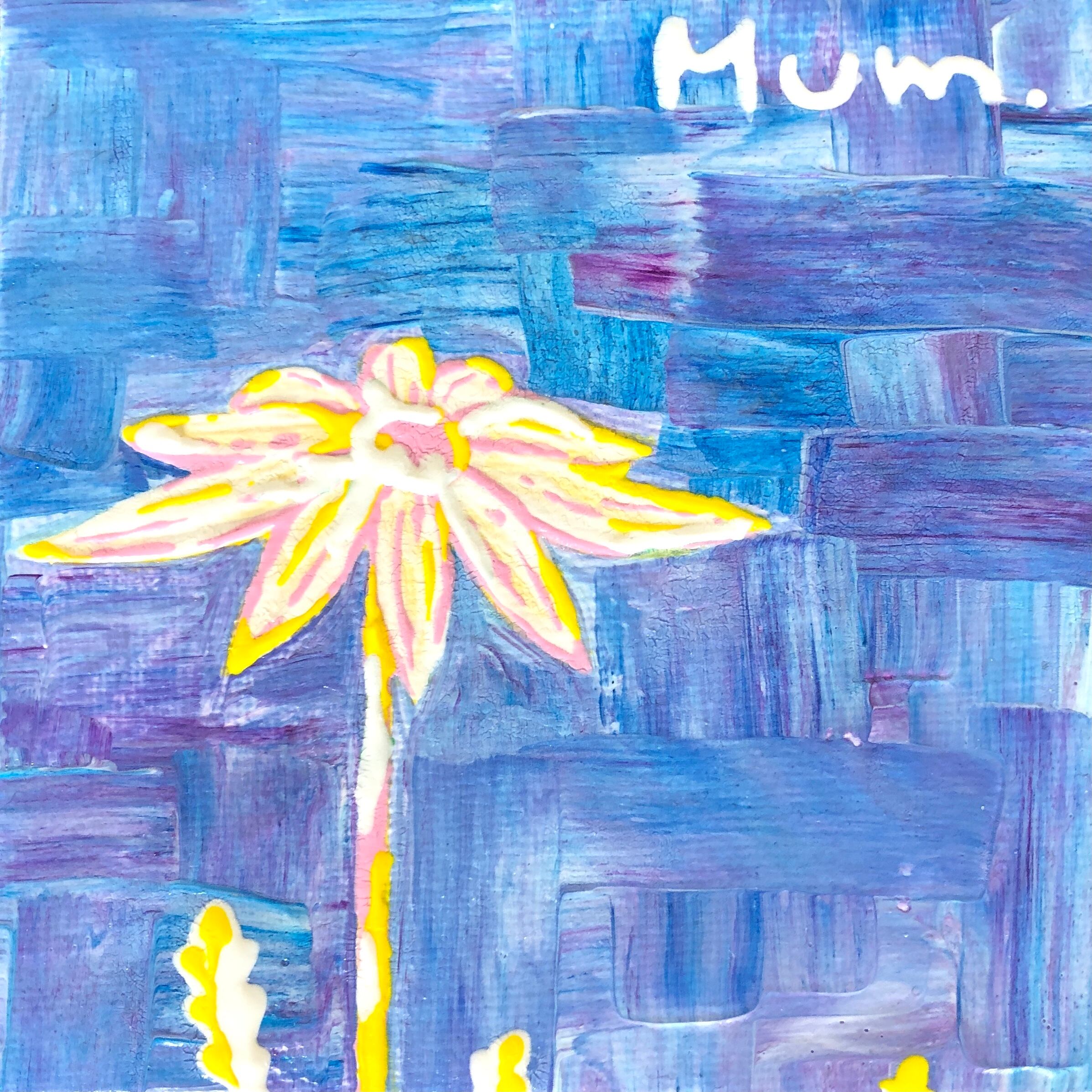 Mum.｣ ミニキャンバス アクリル画 アクリル絵の具 原画作品 | yuto.Atelier