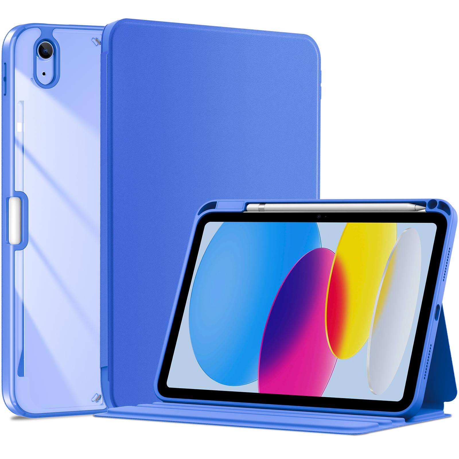 ProCase iPad 11世代/10世代 ケース iPad(A16)11インチ 2025/10.9インチ 2022通用 ペン収納 フォリオケース 耐衝撃 保護カバー オートスリープ対応 (ブルー)