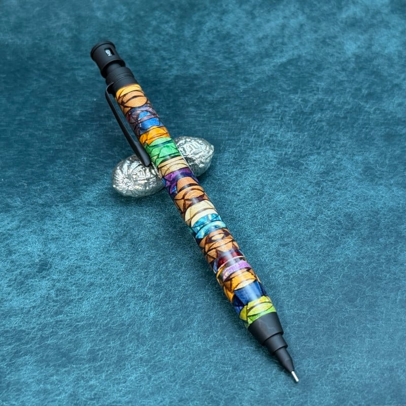 04156 ステンドグラスウッド 三神MDS-1シャープペンシル0.5mm 【芯