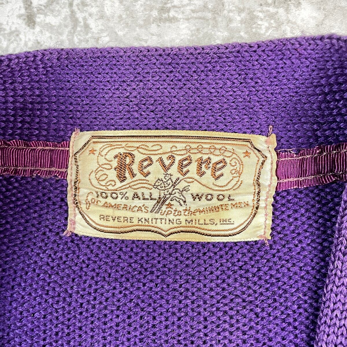 50年代 Revere ウールレタードカーディガン メンズL相当 古着 50s