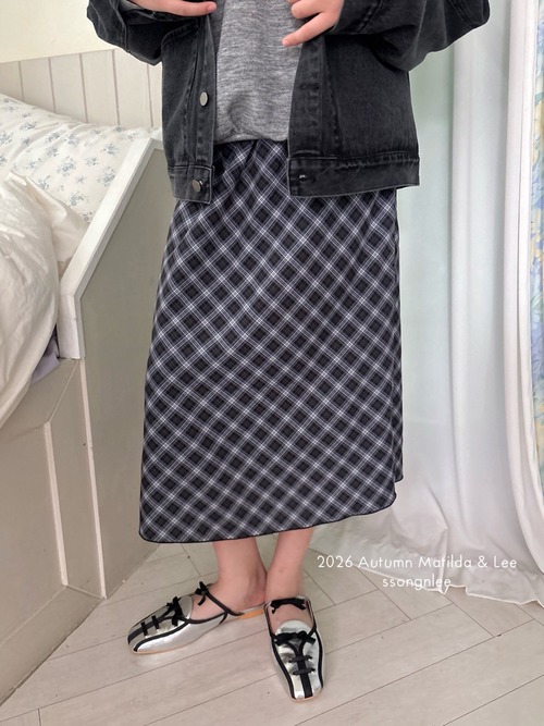 matilda & lee［取寄］check ribbon skirt 26autumn 체크리본스커트