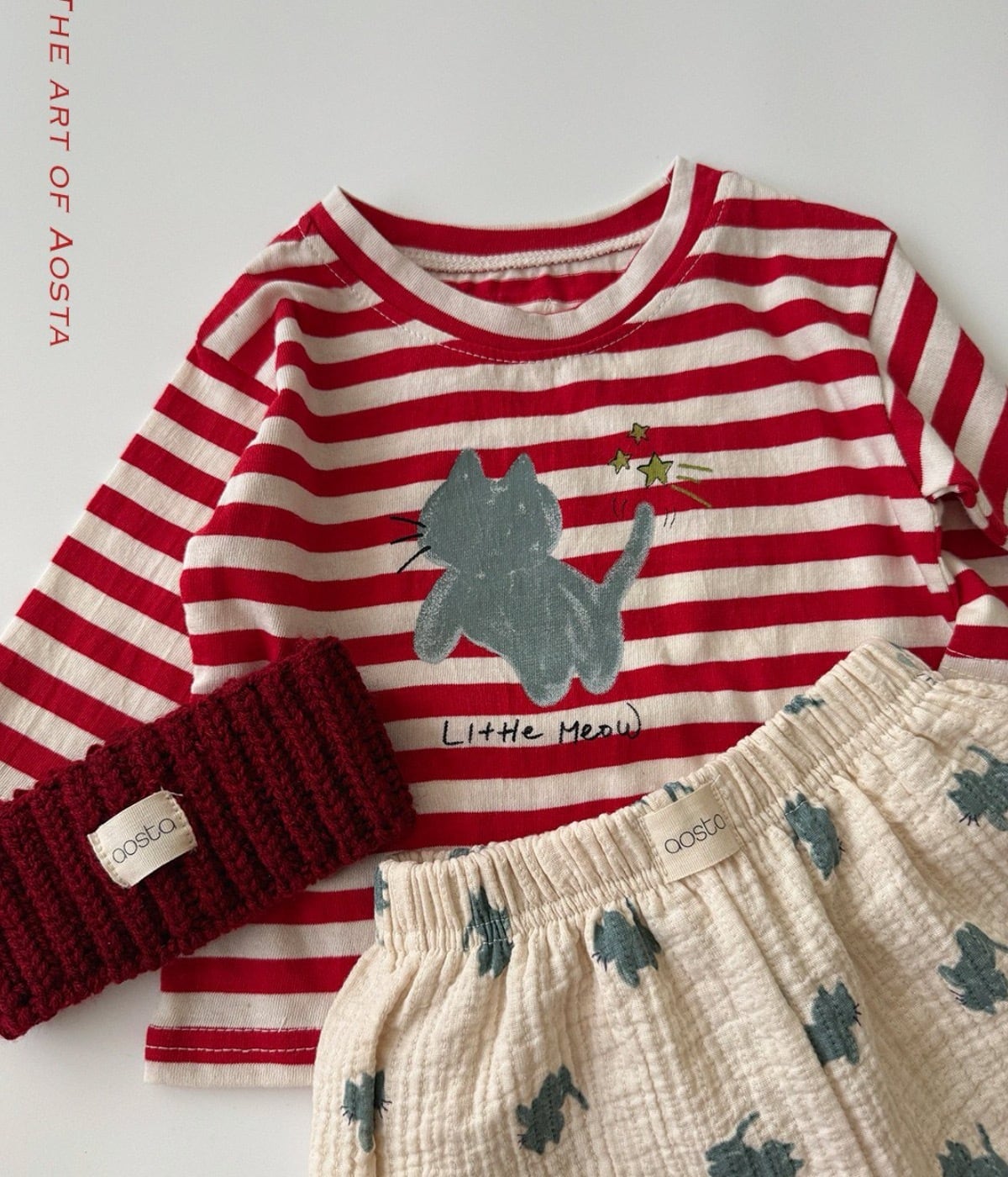 送料無料【予約】/ にゃんにゃんTシャツ / aosta