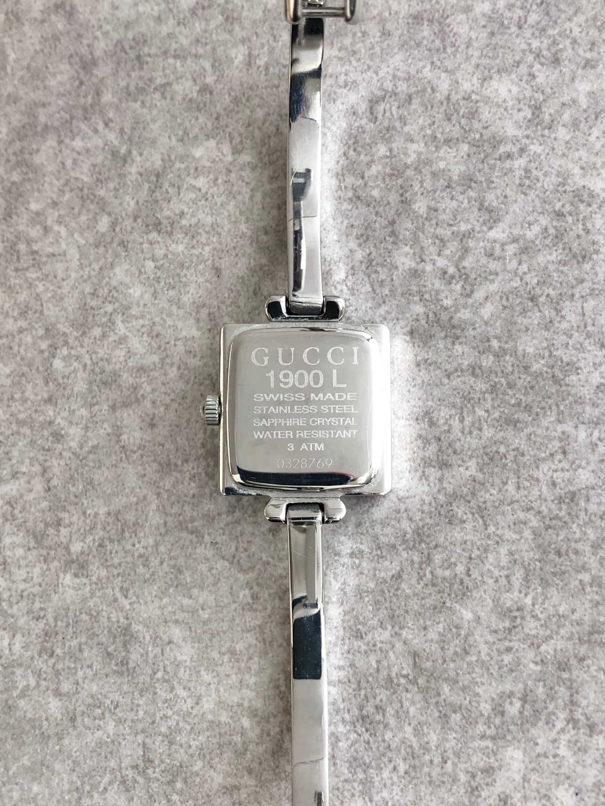 GUCCI グッチ 腕時計 シルバー スクエア ステンレススチール 1900L