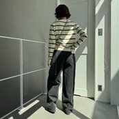 マルチボーダーニットCD/アイボリー