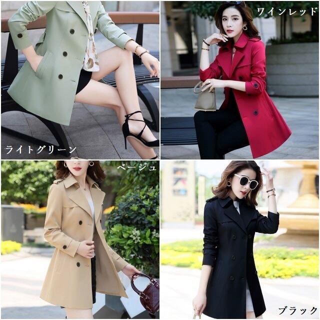 大きいサイズのレディース 春新作レディース 4色 トレンチコート レディース トレンチコート 大きいサイズ レディース スプリングコート ミドル丈コート 着痩せコート ダブルブレストコート コート 通勤 レディース ウエストベルト コート大きいサイズレディース P7254