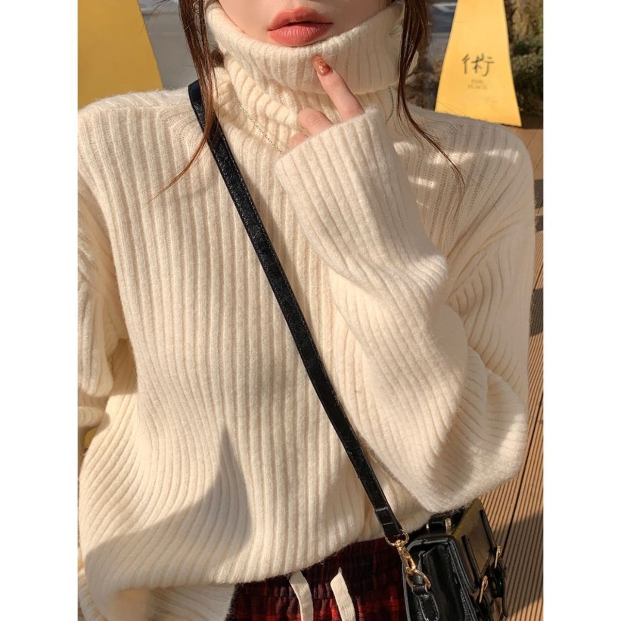 ハイネックボトミングニットセーター 9color  W00878