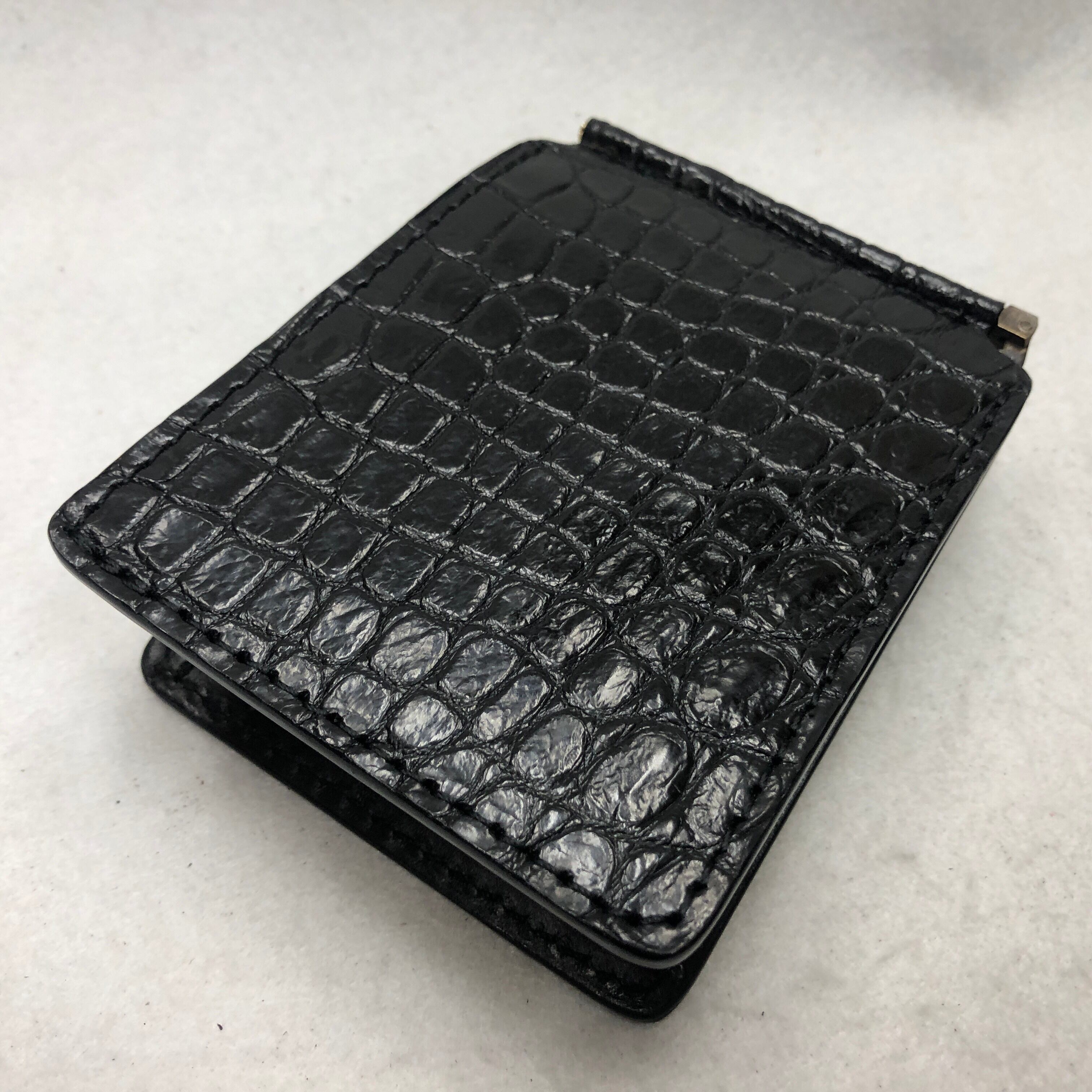 173 スモールクロコダイル長財布1 肚クロコ顎下 半艶ブラック | Dolce