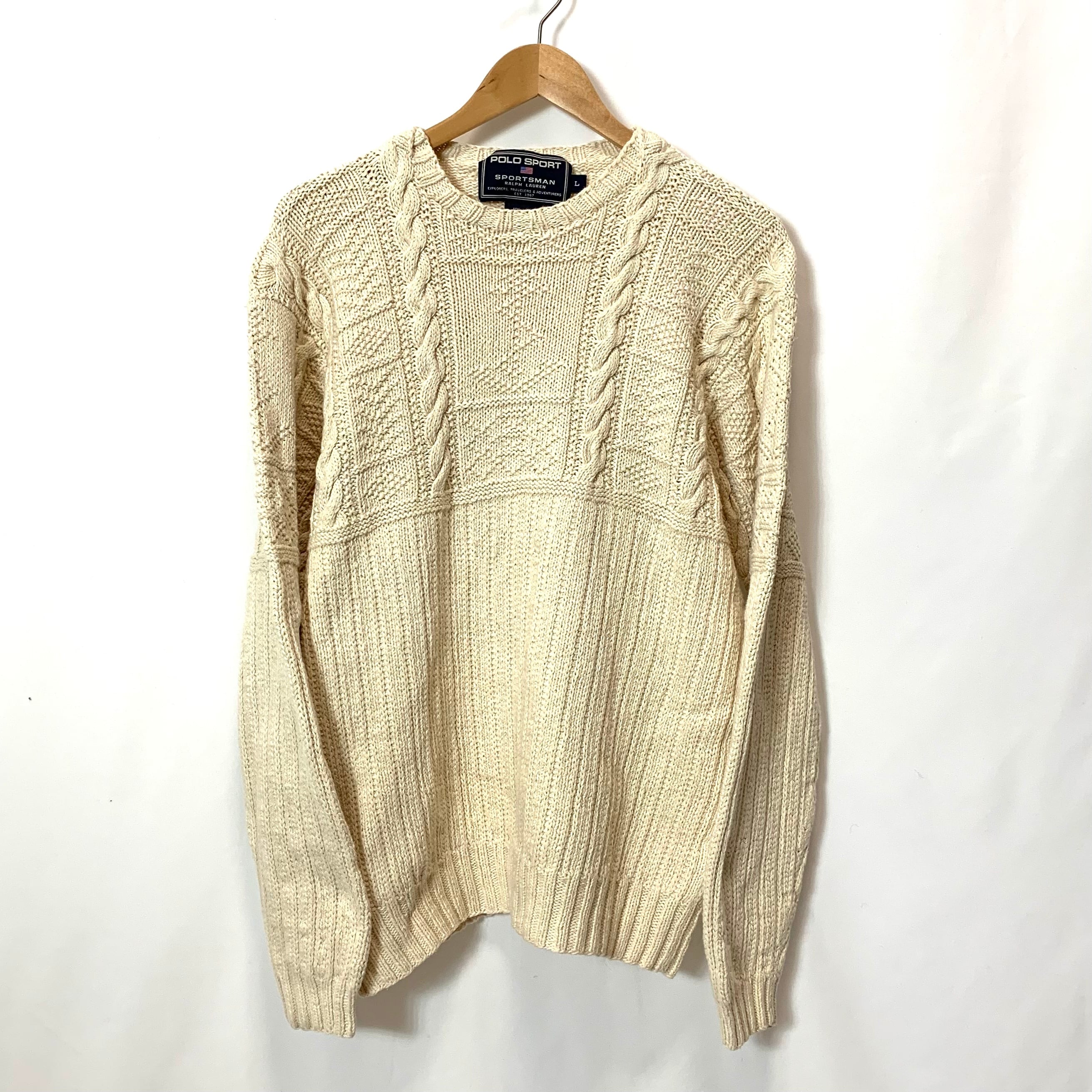 vintage old 90s RALPH LAUREN POLO SPORT cotton knit cotton sweater ...