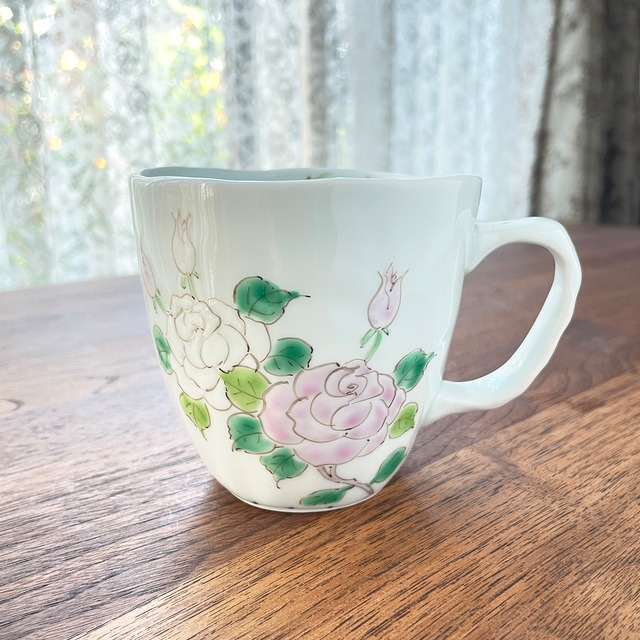 うつわ藍水 ｜ マグカップ（大）バラ ｜ 波佐見焼