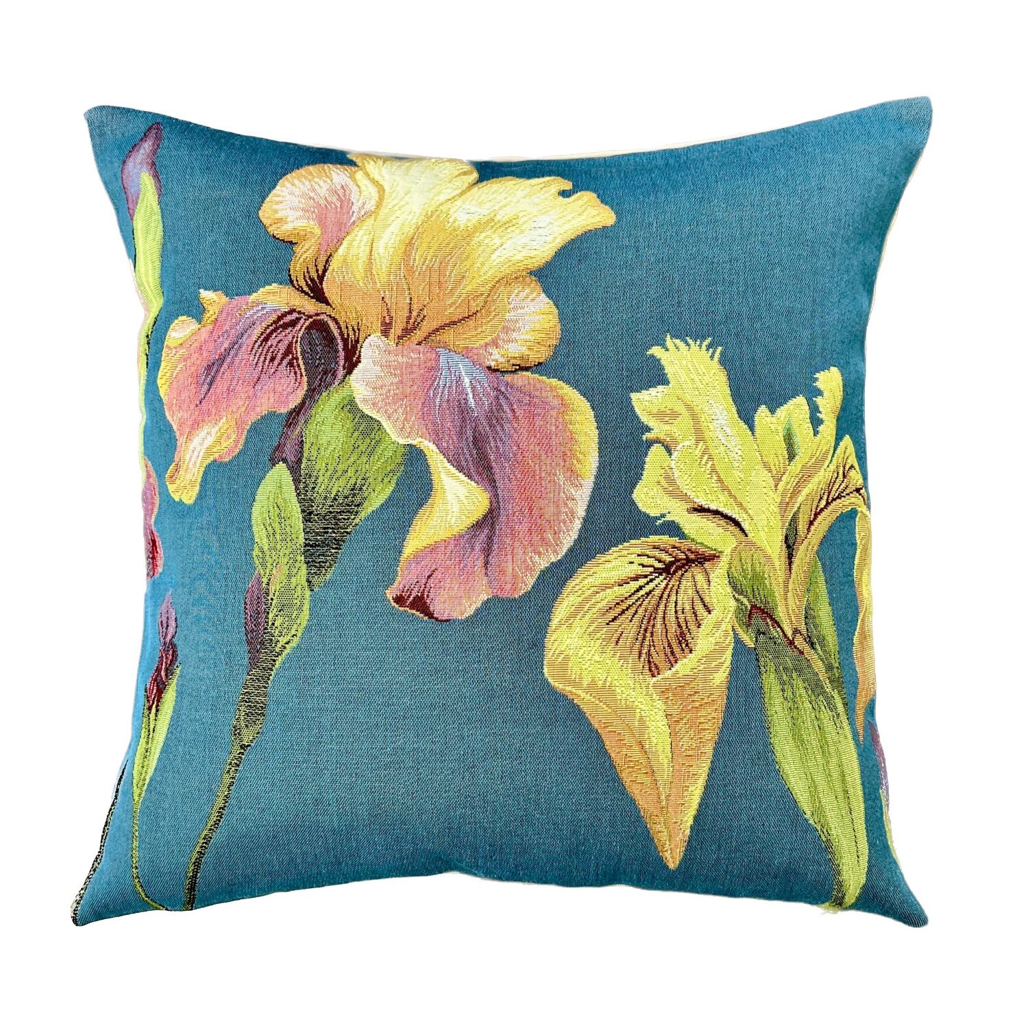 【クッション・カバー48cm】アイリス/青地