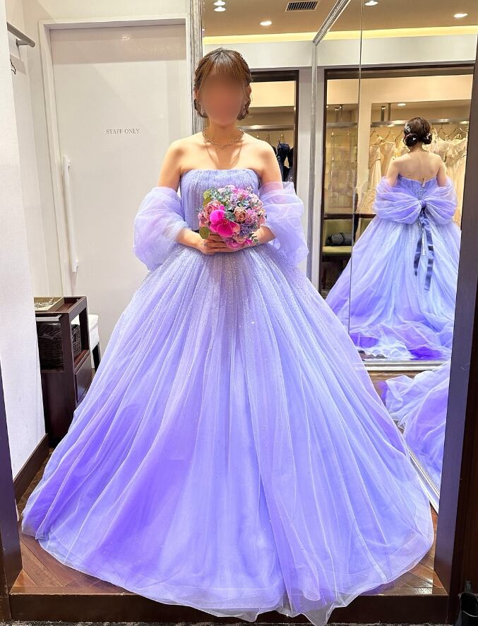 人気上昇！ふっくら柔らかなバックリボン カラードレス プリンセス  