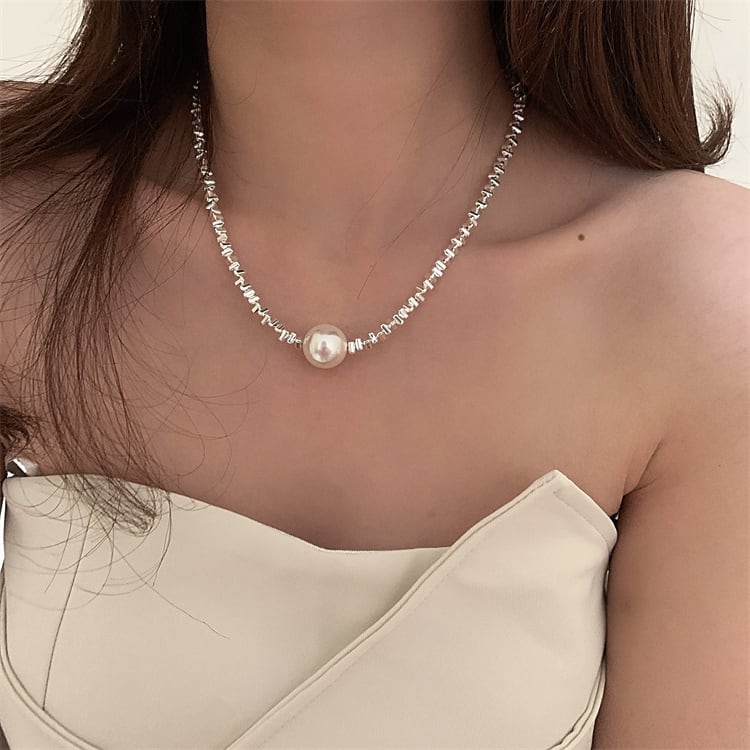 ネックレス・ペンダント Shiny Pearl Necklace Metal Silver Pearl Necklace | mineng マイング 公式通販サイト