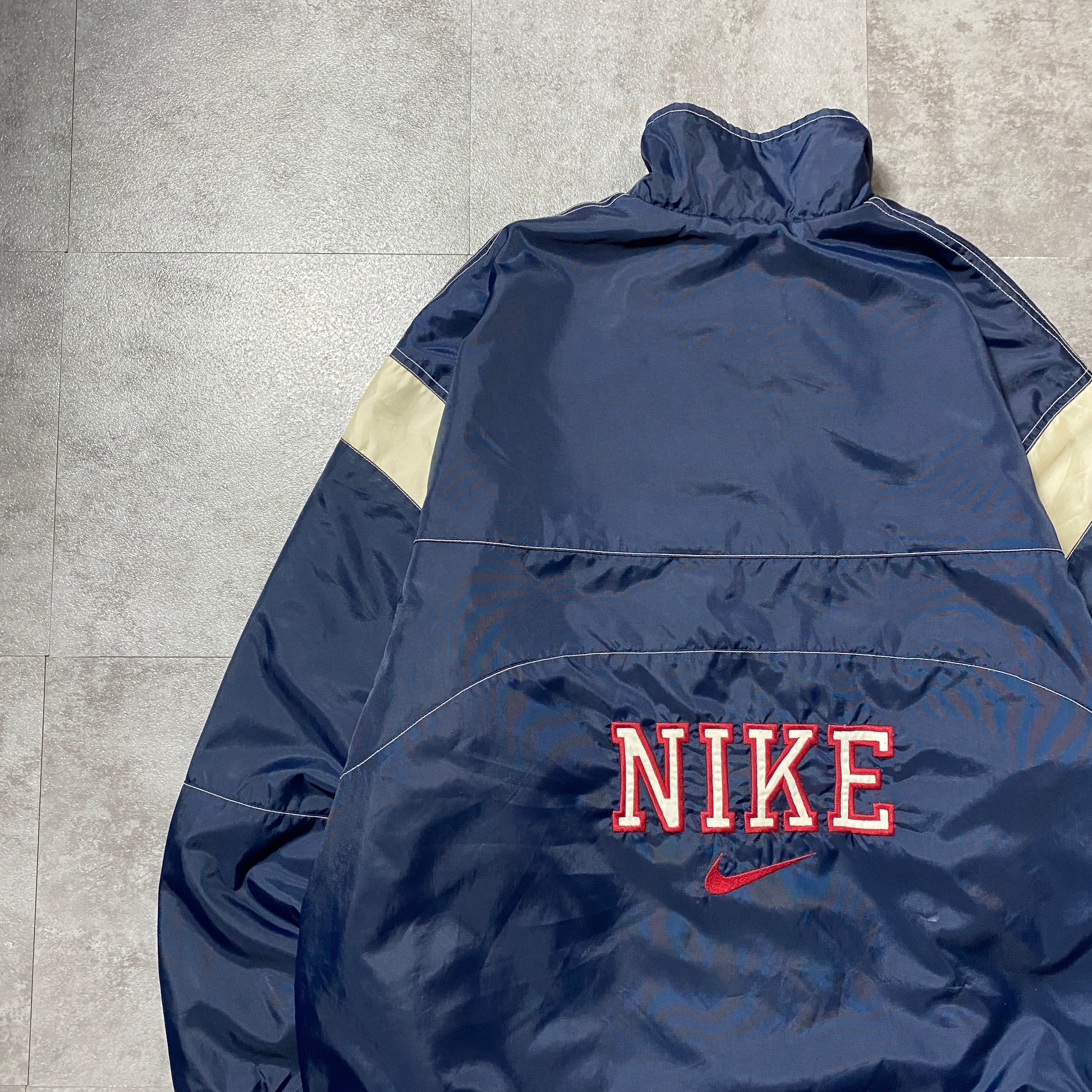90's NIKE ナイキ センタースウォッシュ ハーフジップ バック刺繍 中綿